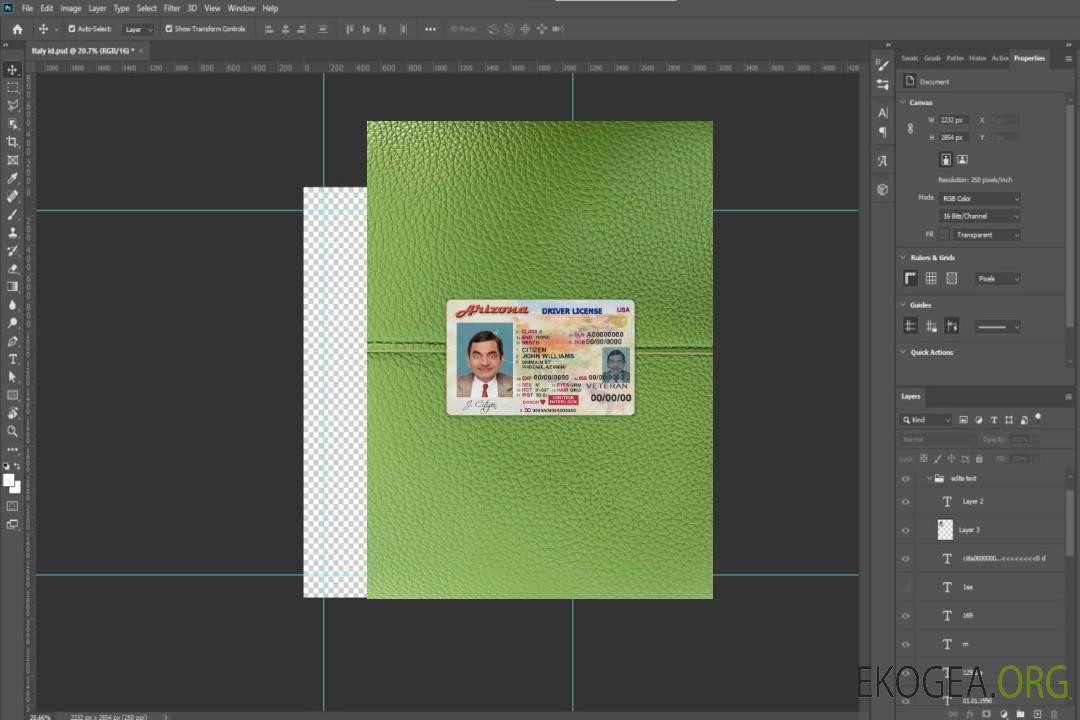 USA Arizona Permis de conduire photolook AVANT template USA Arizona Permis de conduire photolook AVANT template